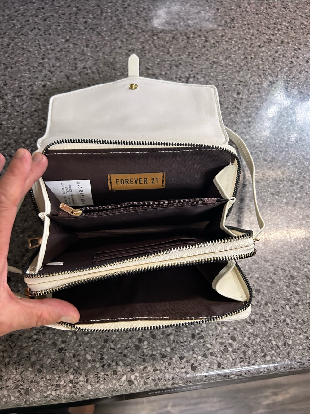 Forever 21 White Crossbody Bag with Gold Buckle - Picture 5 of 5